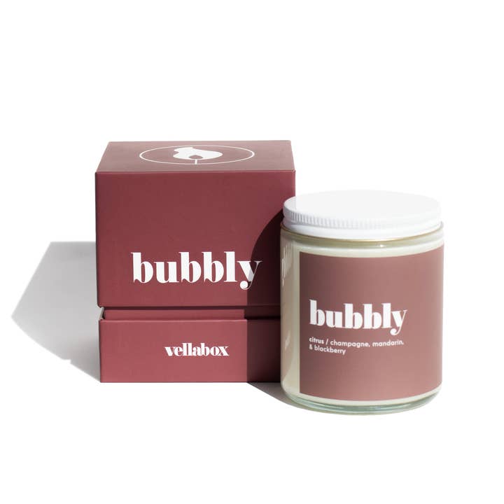 Bubbly | 8oz Soy Candle Clear Jar for wholesale by Vella & Co. by Vellabox