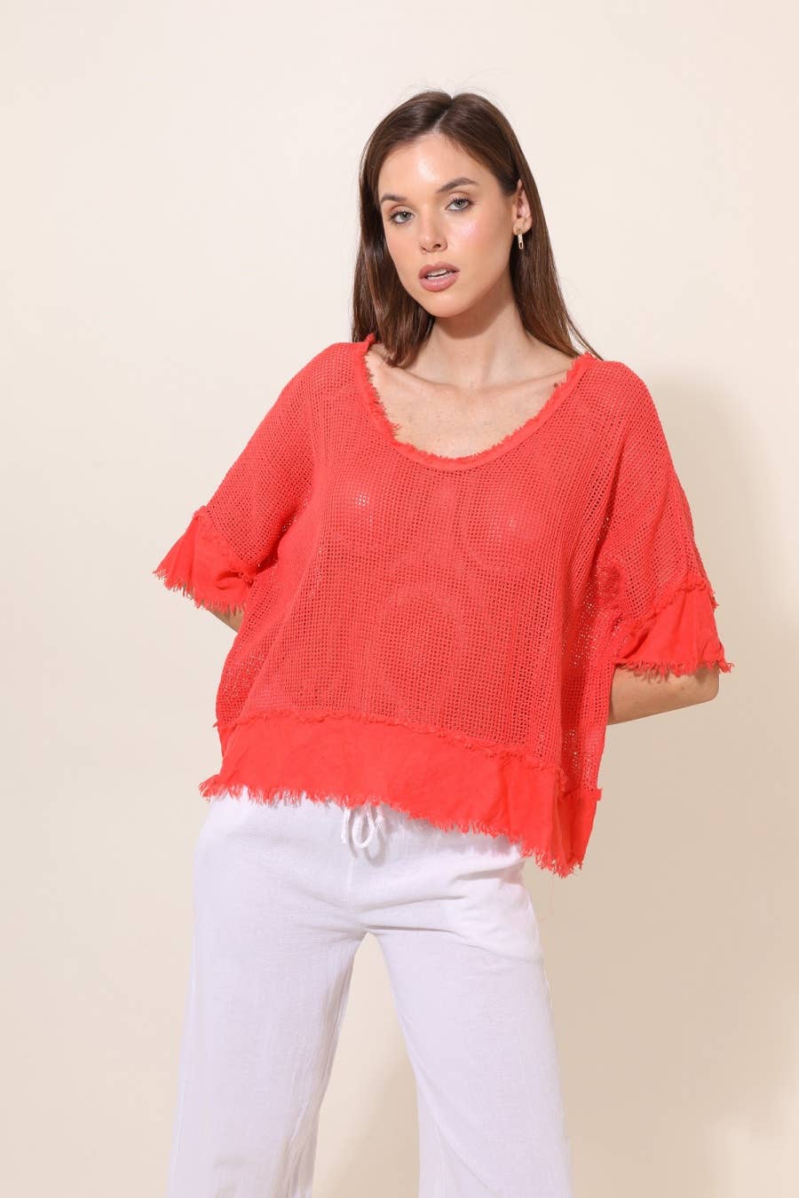 LINEN & COTTON HOUSE – Großhandel Bluse – Damen – TOP AUS BAUMWOLLSTRICK 23911 100 % BAUMWOLLE3