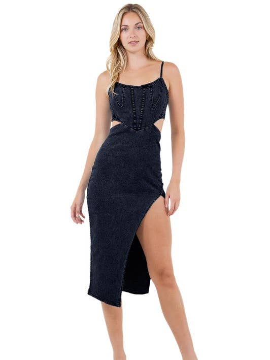 VESTIDO MAXI DE DENIM DE MODA PARA MUJERES para venta al por mayor de By Claude