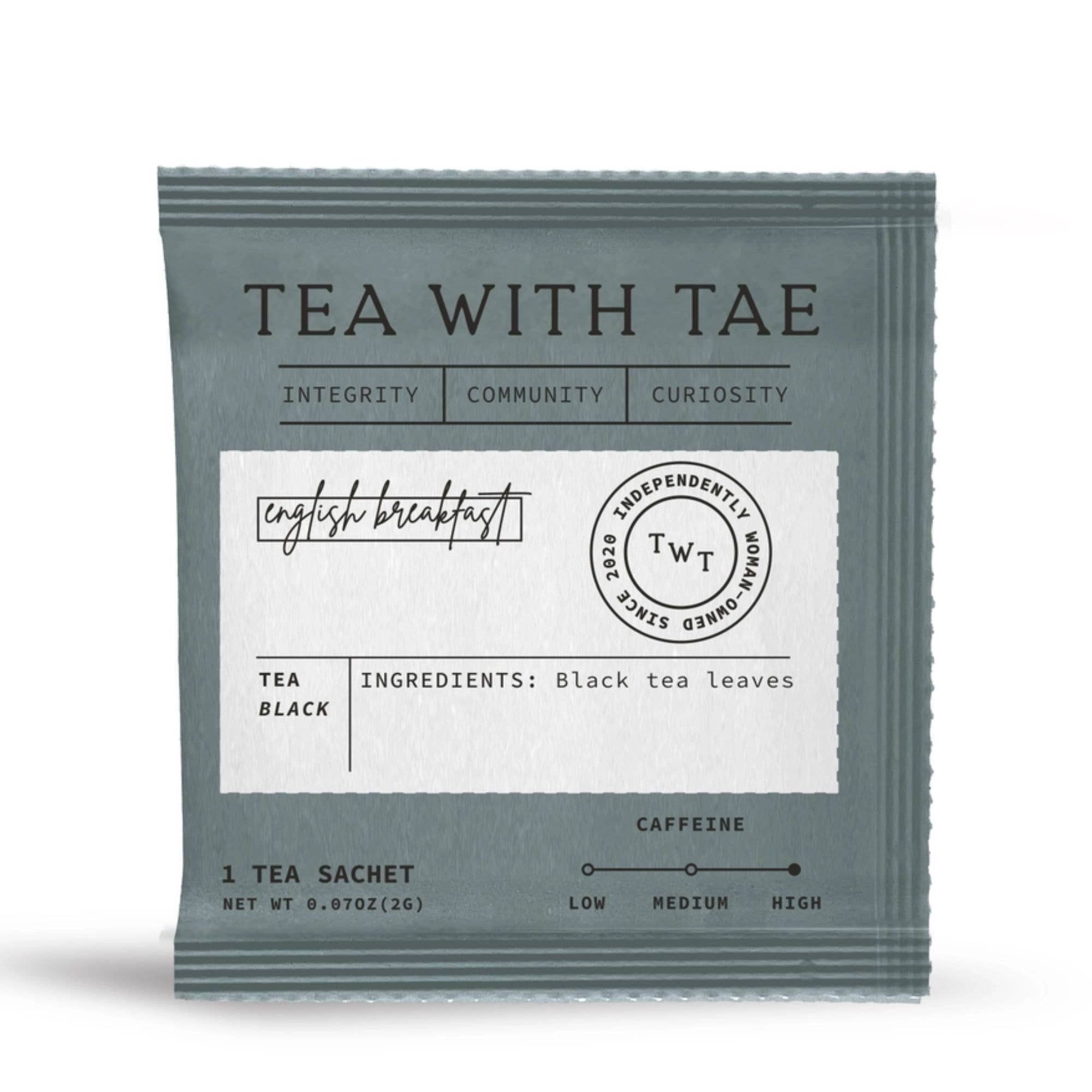 Tea with Tae - Wholesale Tea Bags - English Breakfast Black Tea - Individually Wrapped Tea Bag