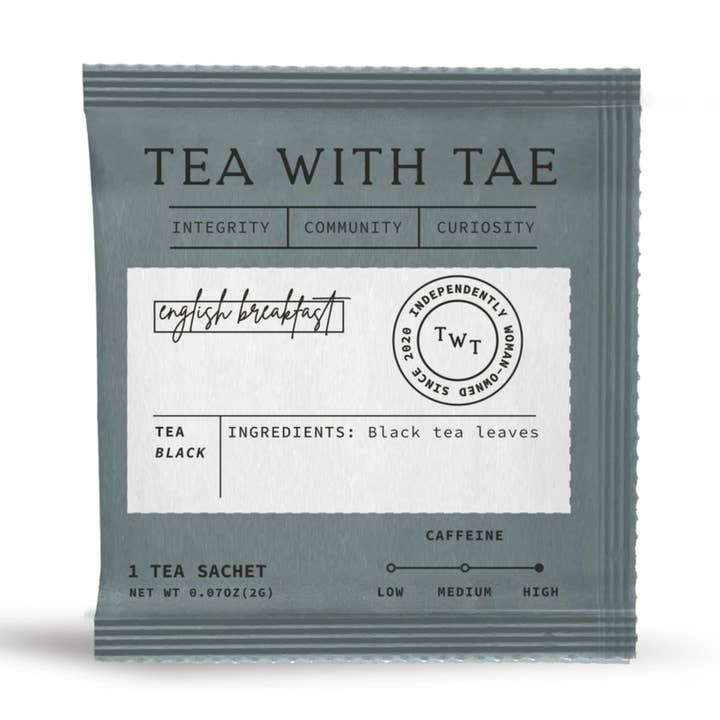 Tea with Tae - Wholesale Tea Bags - English Breakfast Black Tea - Individually Wrapped Tea Bag0