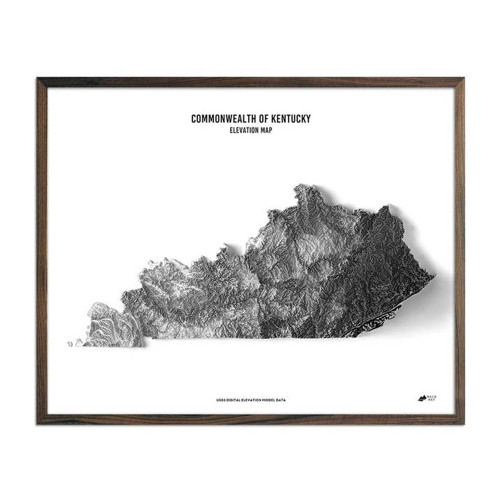 Carte de l'élévation du Kentucky pour la vente par Muir Way