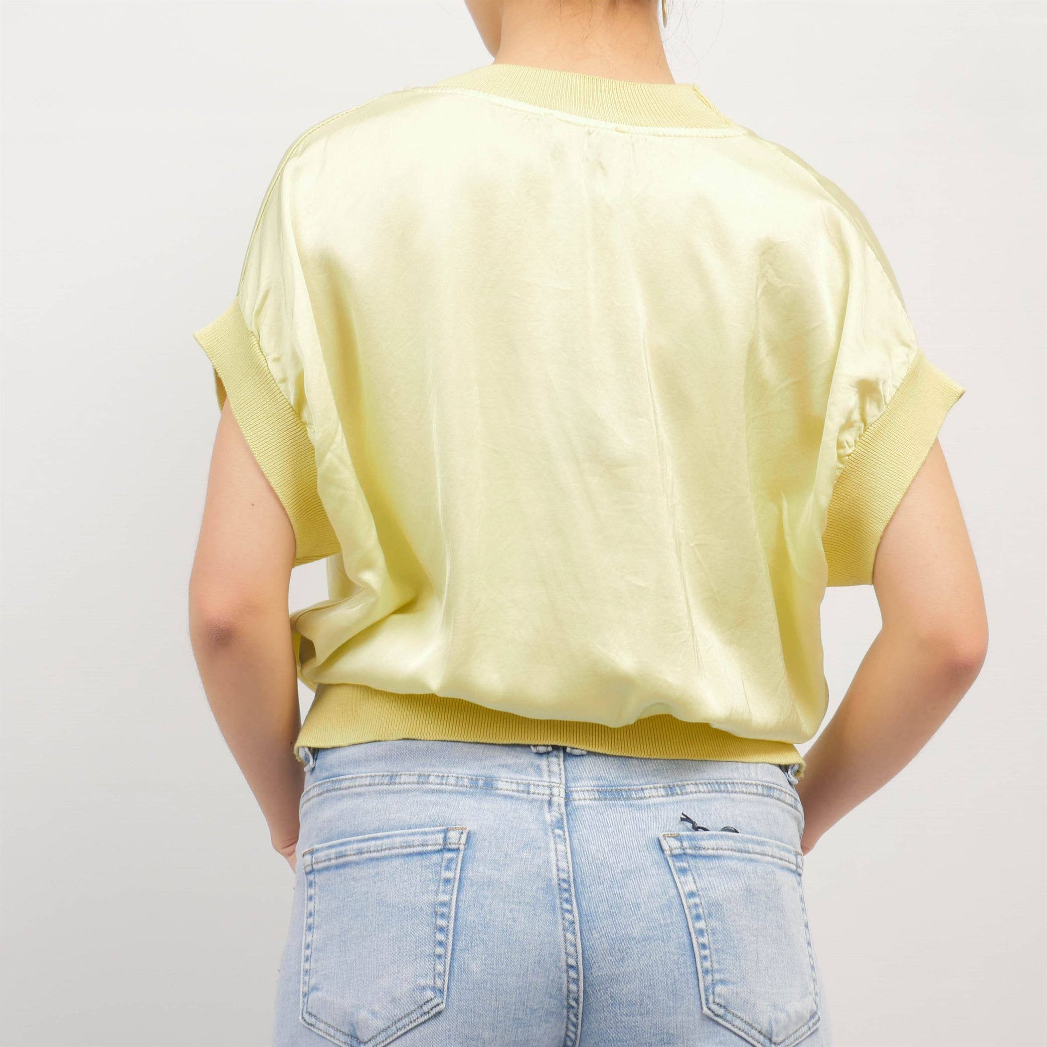 Cecile Wang – Engroshandel Strikket top - Dame – KD8679VS tofarvet top med elastik forneden og ved ærmerne7