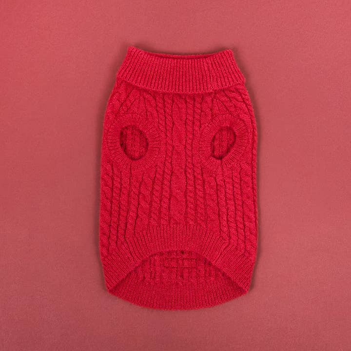 Cocopup London - Wholesale Pet jumper – Dog - Cable Knit Jumper - Mulled Wine1