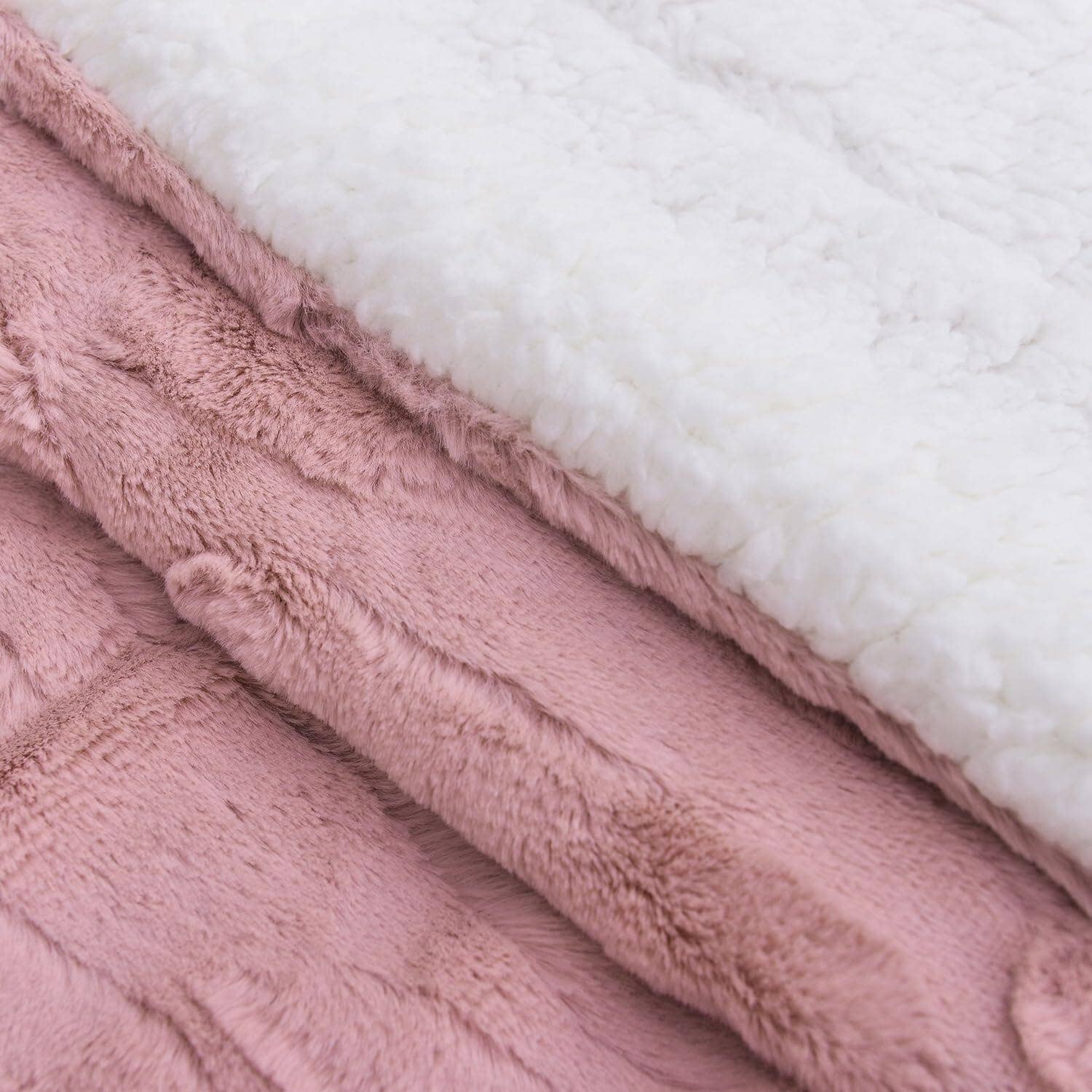 Tache Home Fashion - Wholesale Throw Blanket - Tache Faux Fur Dusty Muted Pink Throw Blanket (#7)2