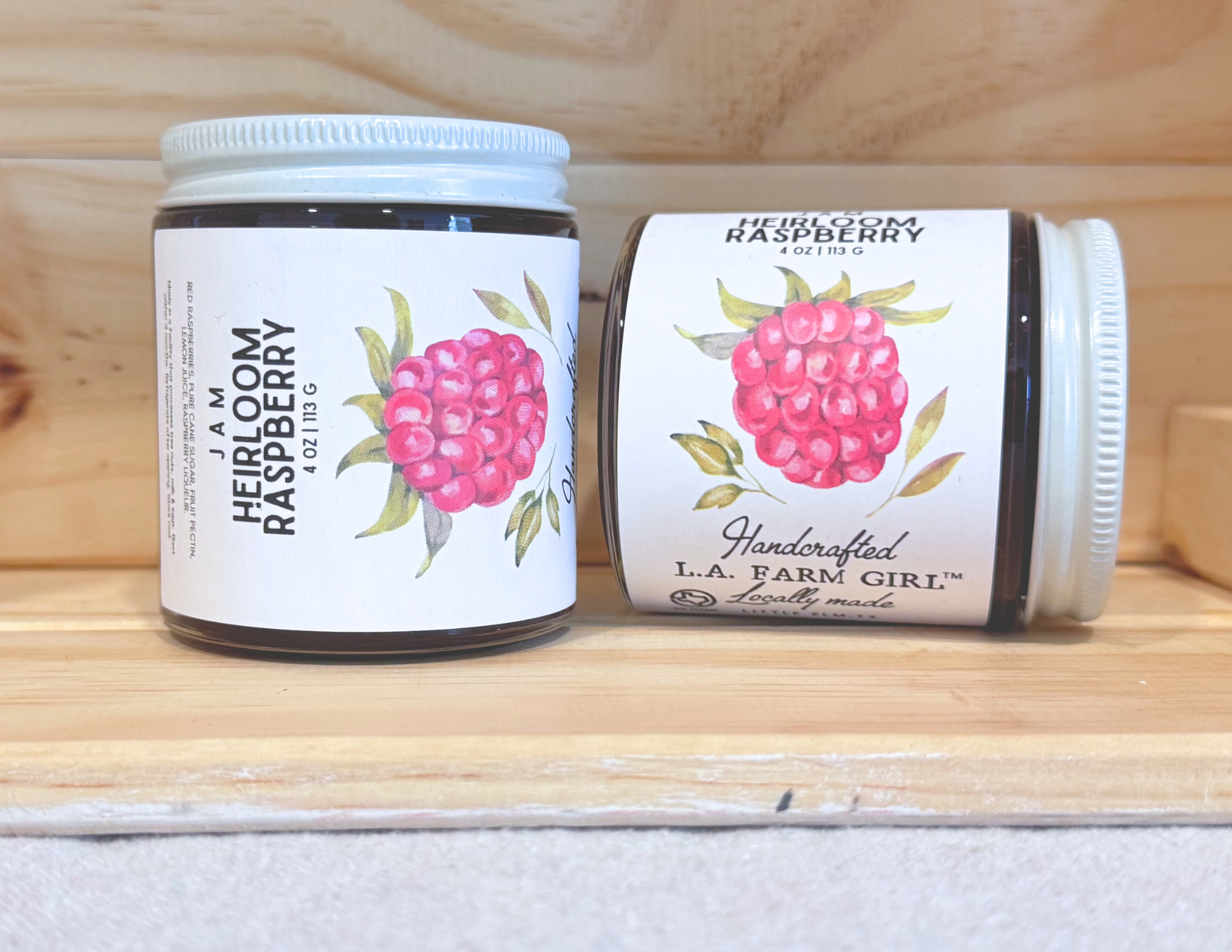 LA FARM GIRL - Wholesale Jam/Jelly - Heirloom Raspberry Jam - 4 oz 1