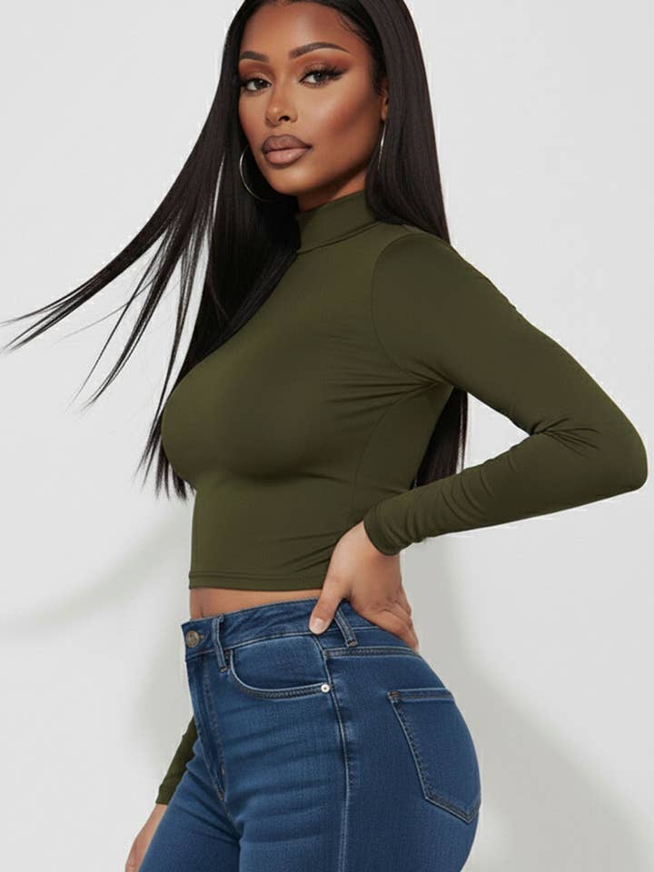 CAPELLA APPAREL - Vente Haut en maille – femme - Haut uni à col montant19