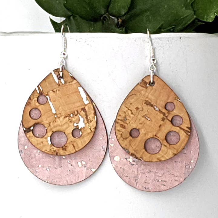 Elisabetta Studio - Wholesale Dangle Earrings - Droplet Cork Earrings3