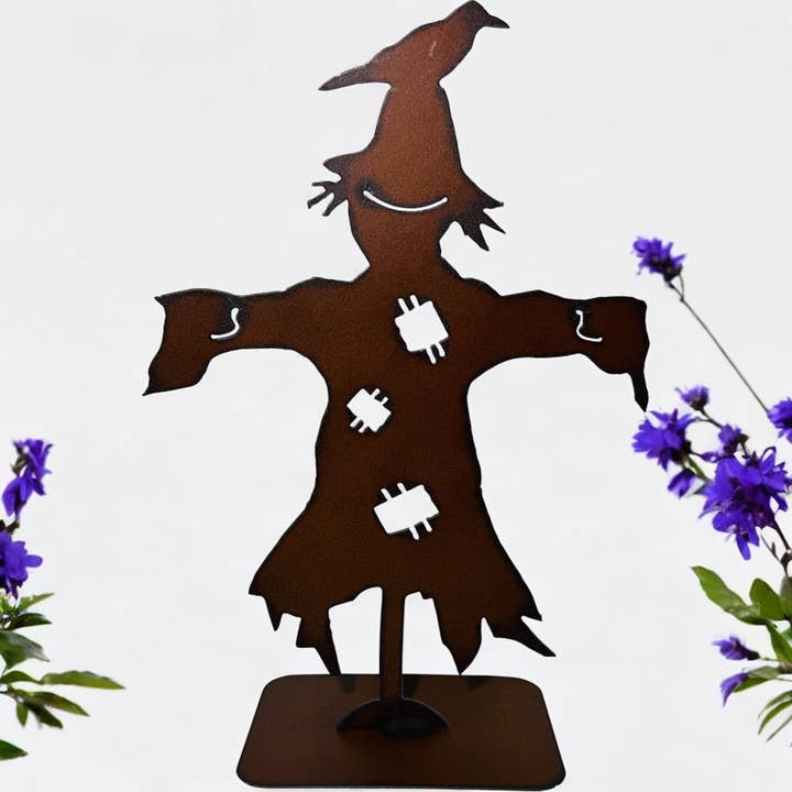 Whimsies - Wholesale Decorative Tabletop Object - Scarecrow tabletop standing metal outdoor indoor sculpture3