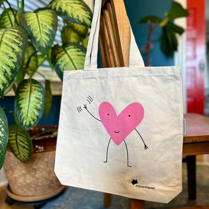 Queen Fayzel - Vente Tote bag – unisexe - Sac fourre-tout en toile biologique Heart Buddy3