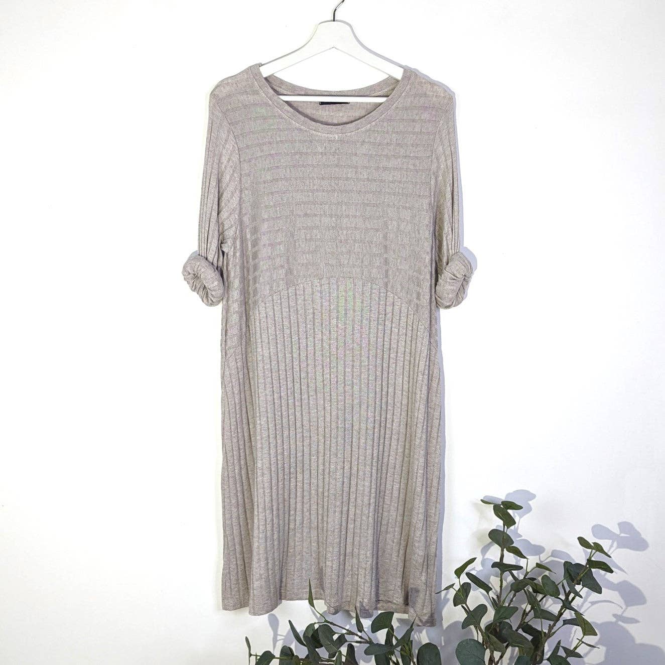 Tempest Designs - Wholesale Dress - Women's - Soft wide ribbed fabric dress with arched middle seam1