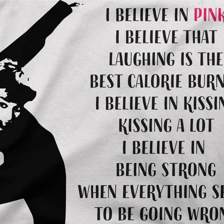 Art-O-Rama Shop – wholesale Screen printed t-shirt – Women′s – I Believe in Pink Quote T-Shirt8