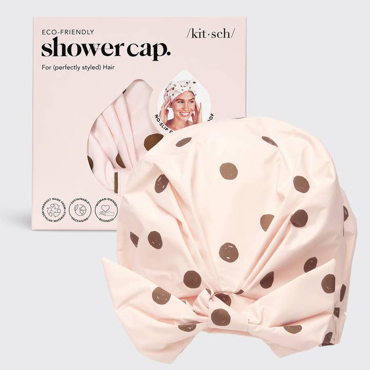 KITSCH - Wholesale Showercap - Luxury Shower Cap - Blush Dot