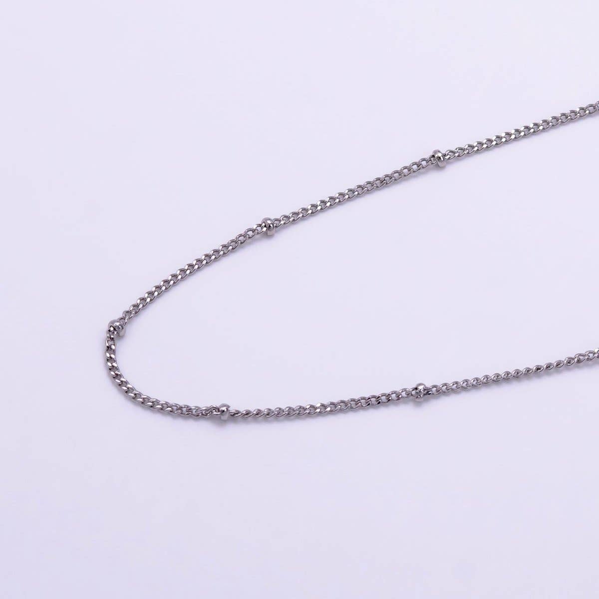 Aim Eternal – wholesale Link & chain necklace – 14K Gold Filled 2mm Satellite Curb Chain 16 Inch Necklace w. Extender in Gold & Silver | WA-2451 WA-24521