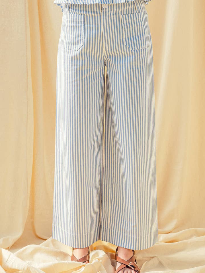 P6122ST STRIPE STRETCH FABRIC POCKET FRONT PANTS for wholesale by MIOU MUSE