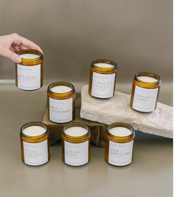 River Birch Candles - Wholesale Jar/Filled Candle - 8.5oz Vanilla Chai - Amber Jar - Soy Candle6