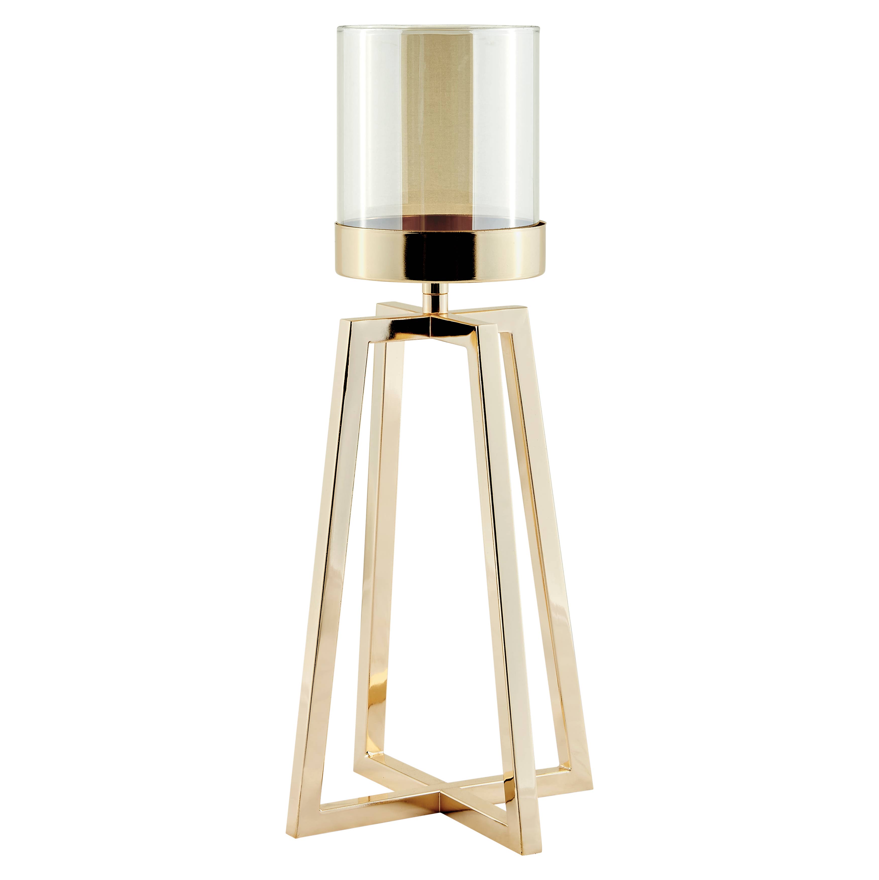 Danya B – wholesale Ljushållare – Maeve guldljusstakar med fot och tonat glas – set om 25