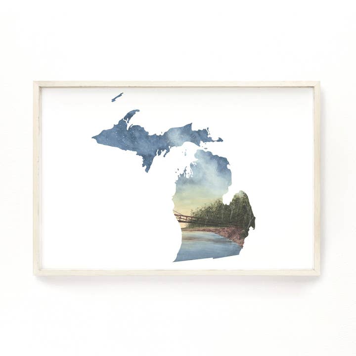 Stampa del Michigan | Opera d'arte del Michigan per la vendita all'ingrosso da parte di Emilie Taylor