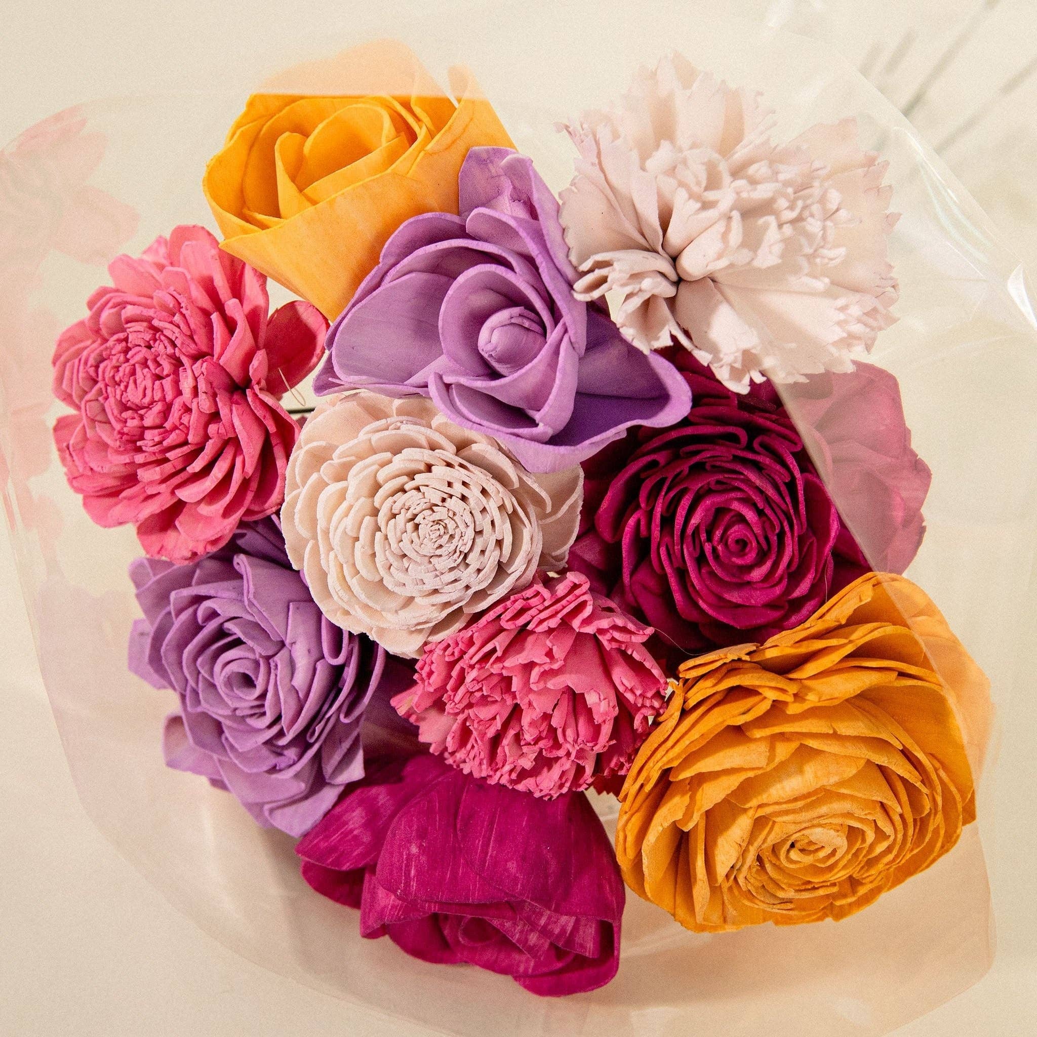 Sola Wood Flowers - Wholesale Artificial Flowers - Colored Small Bouquet - Island Sunset1
