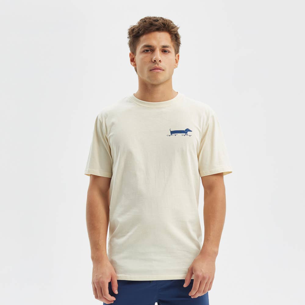 Hydroponic - Wholesale Screen Printed T-Shirt - Men's - Dachshund SS 01-Cream1