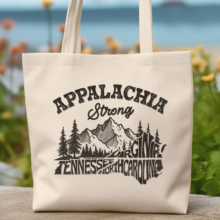 Appalachia Strong NC TN VA Hurricane Helene Tote Bag for wholesale by Sister Ray