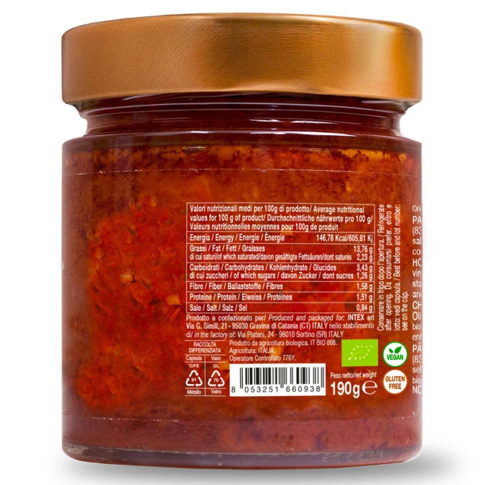 CONVIVIA for italian food lovers - Wholesale Sauce - Organic chilli pepper paté 190g2
