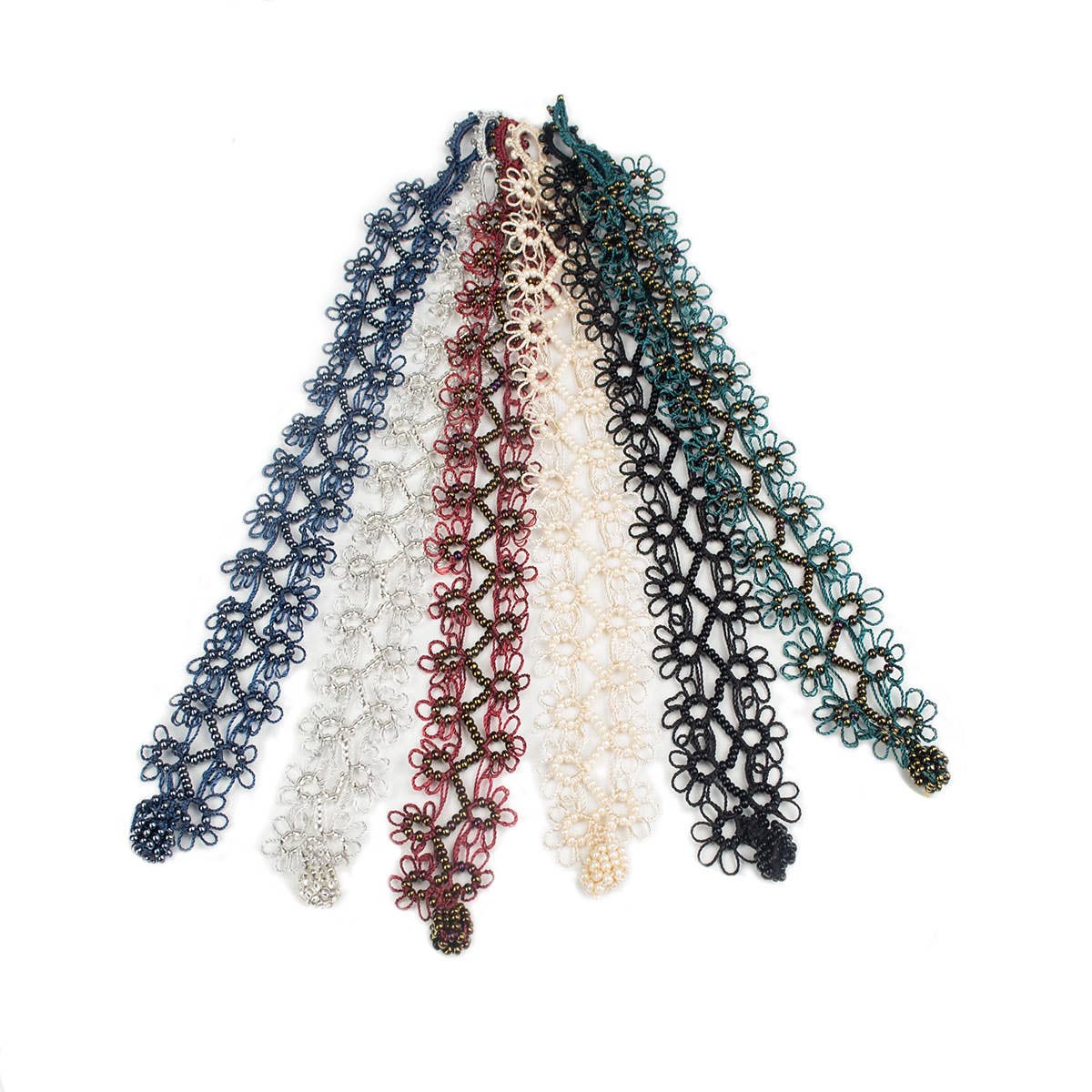 Silk Wool and Bijoux - Wholesale Charm/Dangle Bracelet - "Lace" silk hand-crocheted Bracelet8