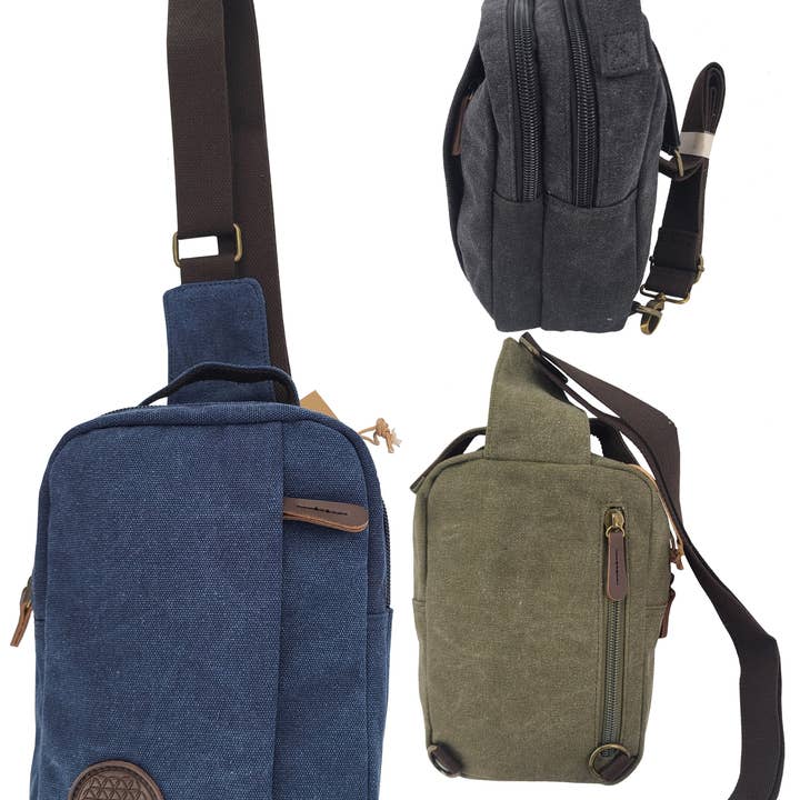 D2 Canvass Crossbody bags for wholesale by Kala Imports LLC