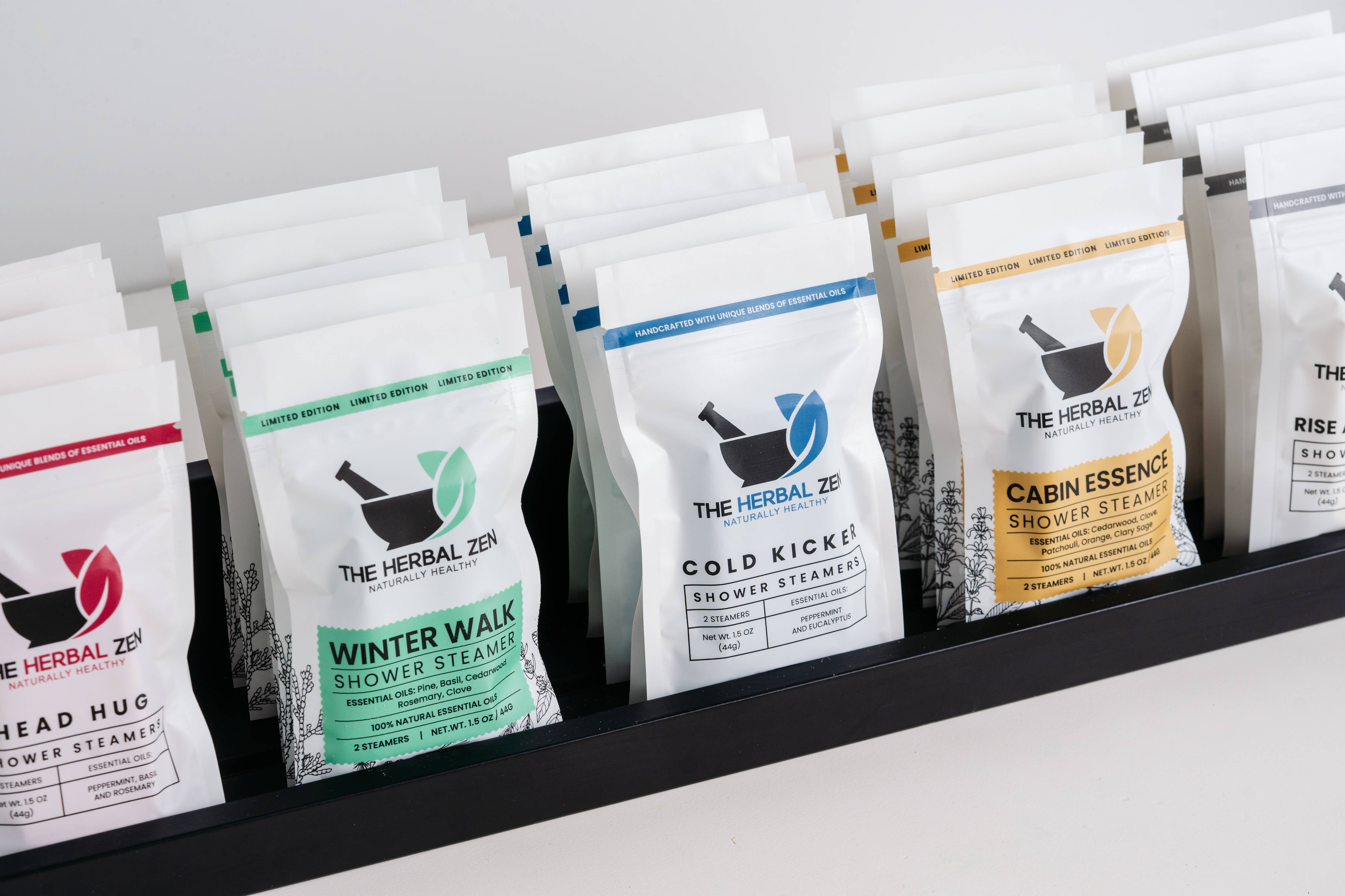 The Herbal Zen - Vente Bombe de douche/galet bien-être pour la douche - Mini Vapeurs de Douche 2-Pack | Cadeau de Saint-Valentin13