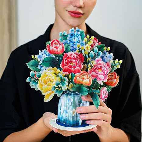 Paper Love – Großhandel Grußkarten für den Alltag – Übergroße Pop-Up-Karte im Winterwunderland mit riesigem Pop-Blumenstrauß2