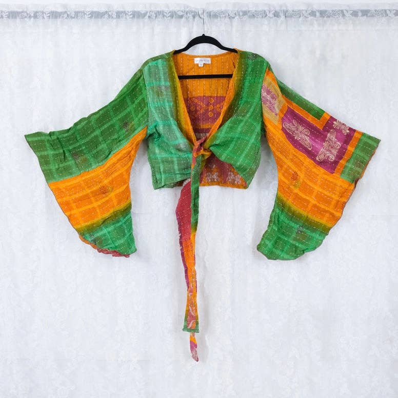 Karma Nepal Crafts - Vendita all'ingrosso Camicetta - Donna - Top Avvolgente Boho Kantha10