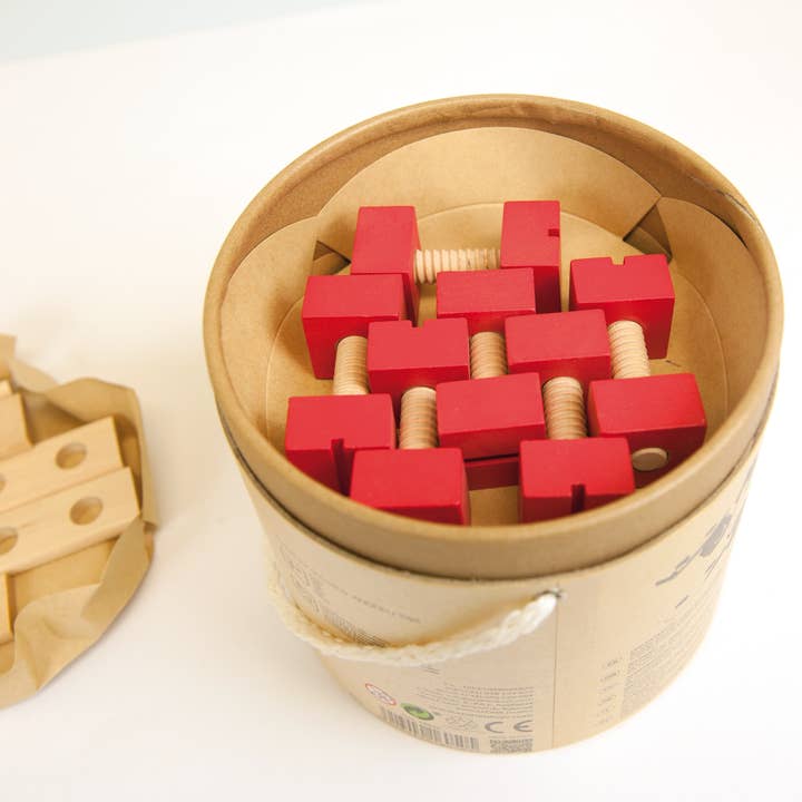 TOYS SERVICE, SL. -ANDREU TOYS- - Wholesale Wood Toy - Kids - Bolts & Nuts - 56 Pieces