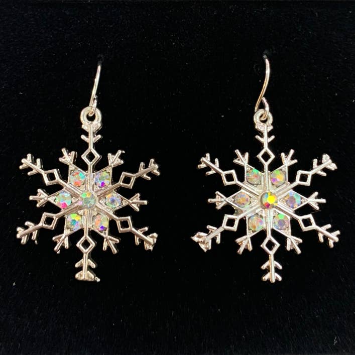 Boucles d'oreilles FR4240 Seven Crystal AB Snowflake pour la vente par 0011 PREMIERE