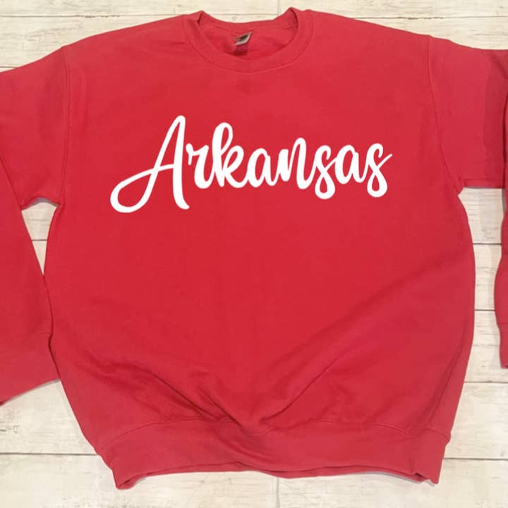 Sweatshirt met pofprint in Arkansas voor wholesale door Cotton Threads