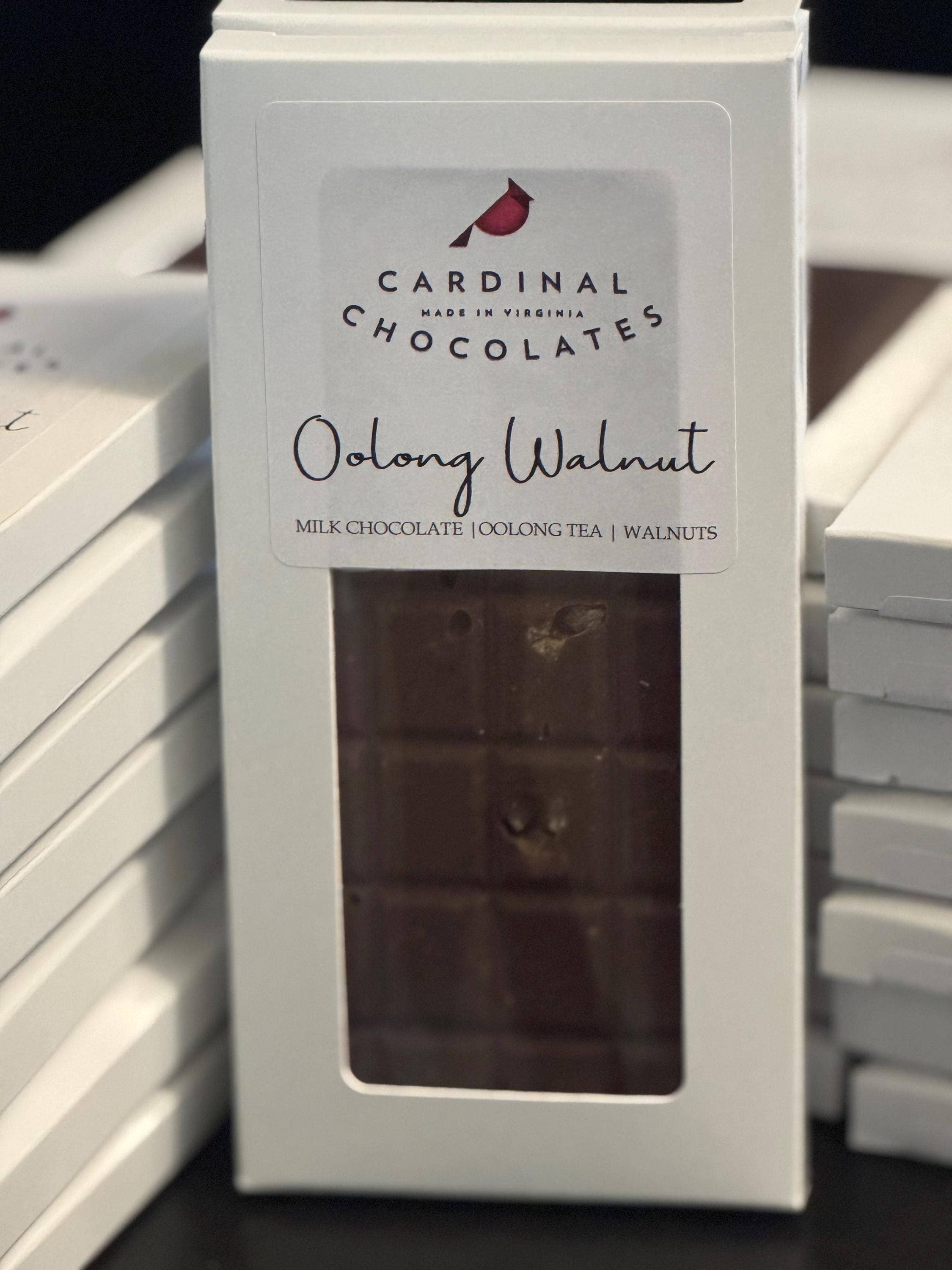 Cardinal Chocolates - Wholesale Chocolate Bar - Oolong Walnut Gourmet Milk Chocolate Bar Tea Infused 4.5oz