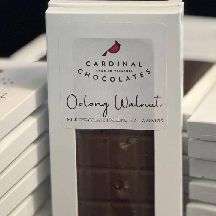 Cardinal Chocolates - Wholesale Chocolate Bar - Oolong Walnut Gourmet Milk Chocolate Bar Tea Infused 4.5oz0