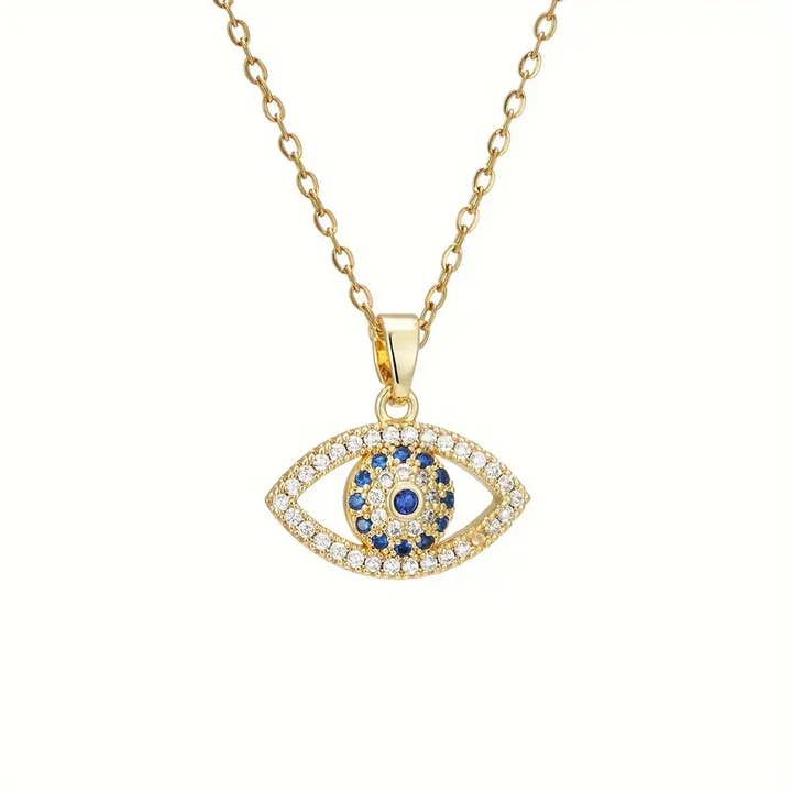 18k Gold Evil Eye Necklace for wholesale by Black Moon Co.