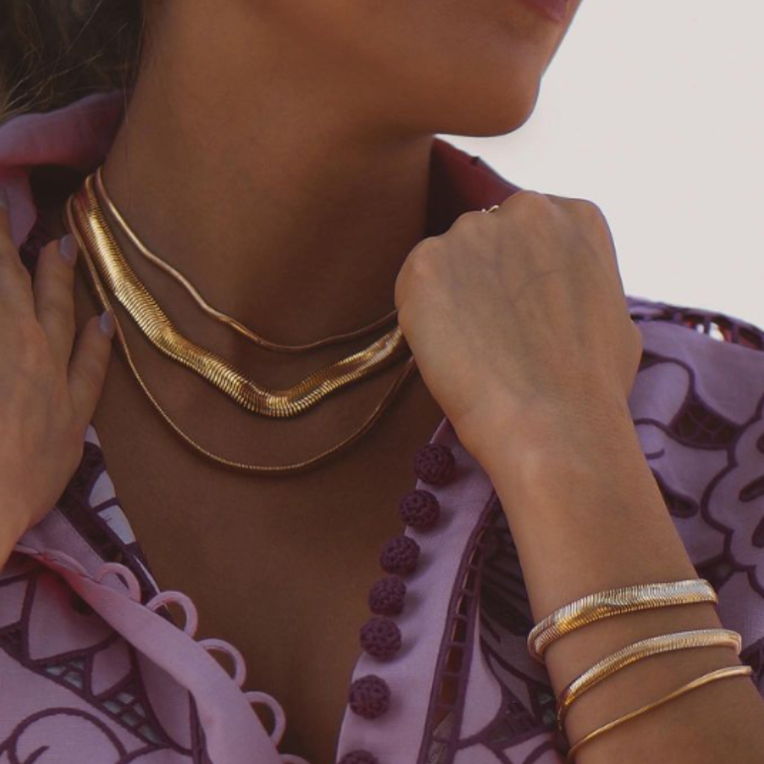 MIA Jewelry - Wholesale Link & Chain Necklace - Elegant Herringbone Link & Chain Necklace3