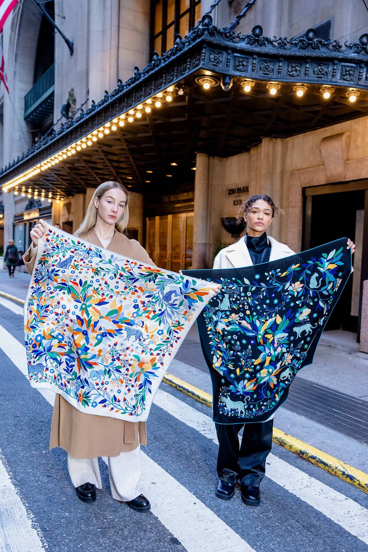 Jessie Zhao New York – wholesale Scarf – Women's – Double Sided Wool Silk Scarf Of Day Jungle Reverie7