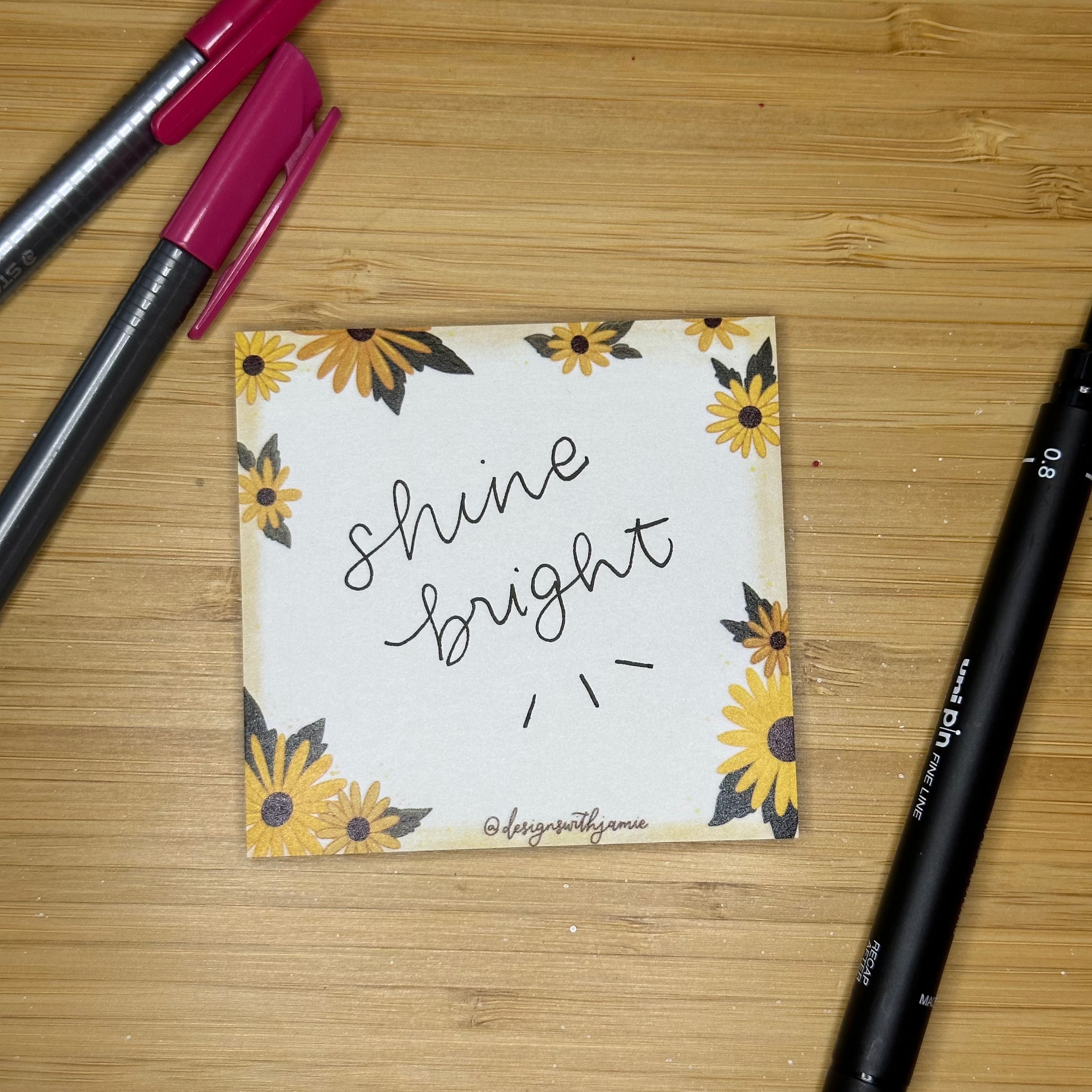 Designs with Jamie - Wholesale Sticky Notes - Sunflower Sticky Notes2