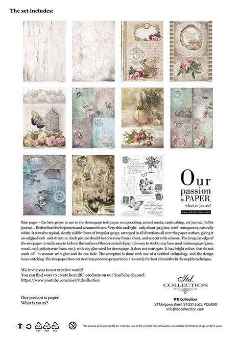 ITD Collection - Wholesale Craft Supplies - RP021 - Rice Paper Creative Set - 11pcs x A4 / 8.27x11.7 in1