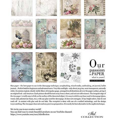 ITD Collection – Engroshandel Håndværk forsyninger – RP021 - Kreativt Rispapirssæt - 11 ark A4 / 21 x 29,7 cm1