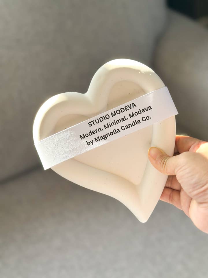 Heart Shape Jesmonite Tray | Big for wholesale by Studio Modeva