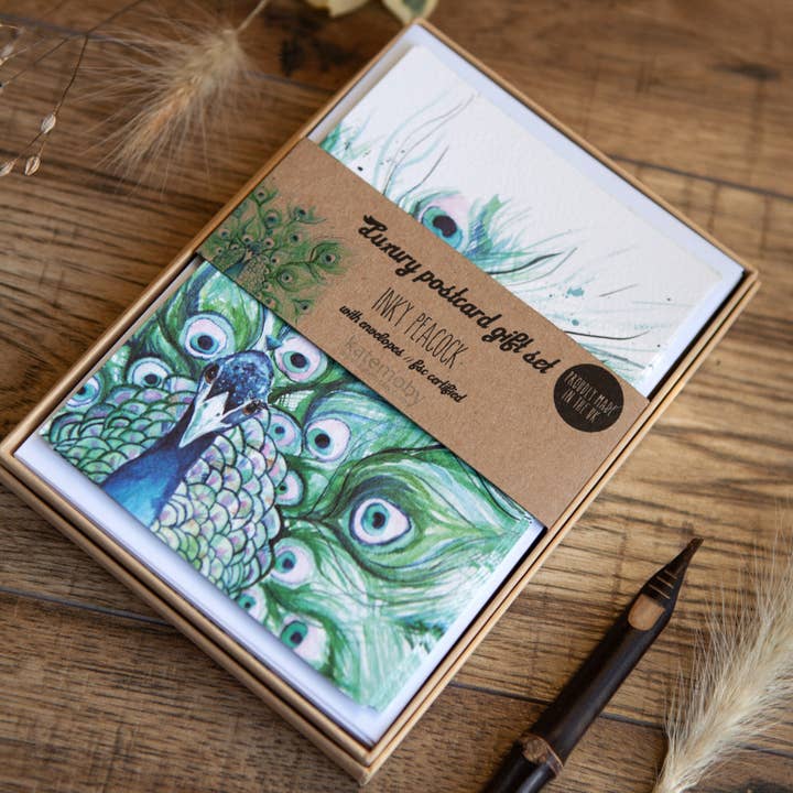 Kate Moby - Wholesale Postcard - Inky Peacock Luxury Textured Postcards6