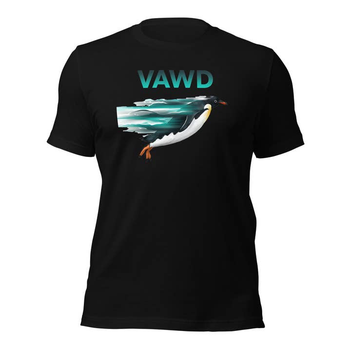 Camiseta unisex Dynamic Penguin para venta al por mayor de VAWDesigns