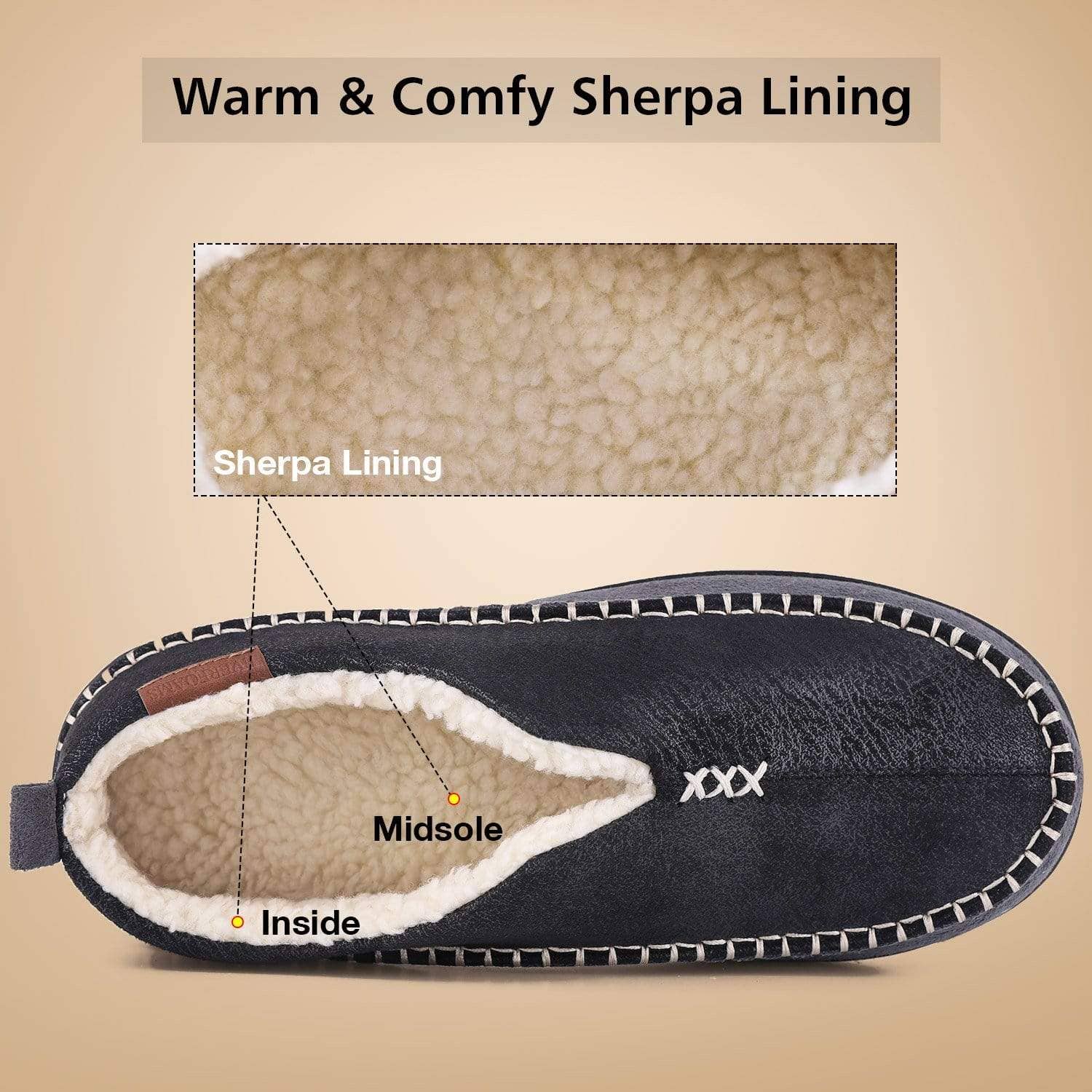 Vera Cosy – Chinelos - Homem por atacado – Chinelos masculinos felpudos sherpa mocassim7