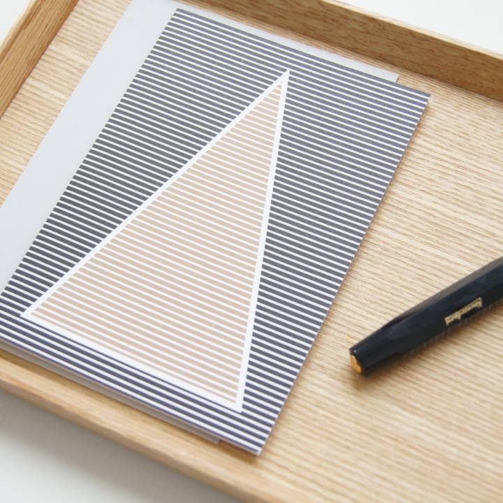 Christmas Card & Envelope – “Northern Sky” (Beige Christmas Tree Motif) for wholesale by Karte Design Berlin