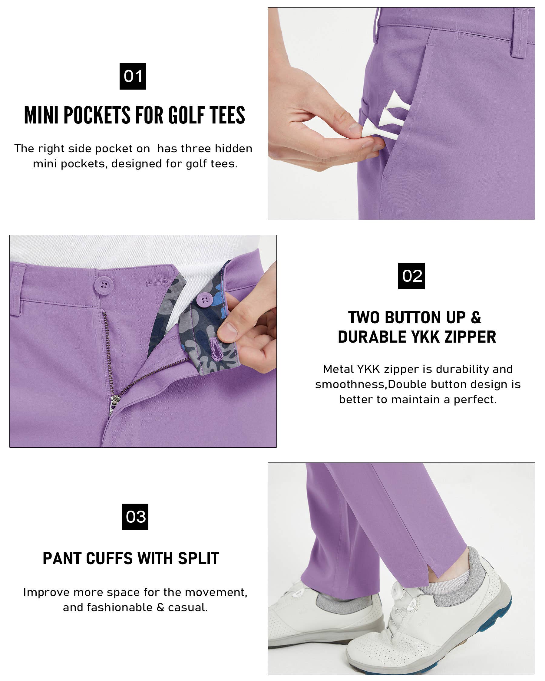 Qing Dao Lai Si Ma Te Fang Zhi You Xian Gong Si - Wholesale Pants - Men's - Men's Stretch Tech Performance Golf Pants Solid & Printed27