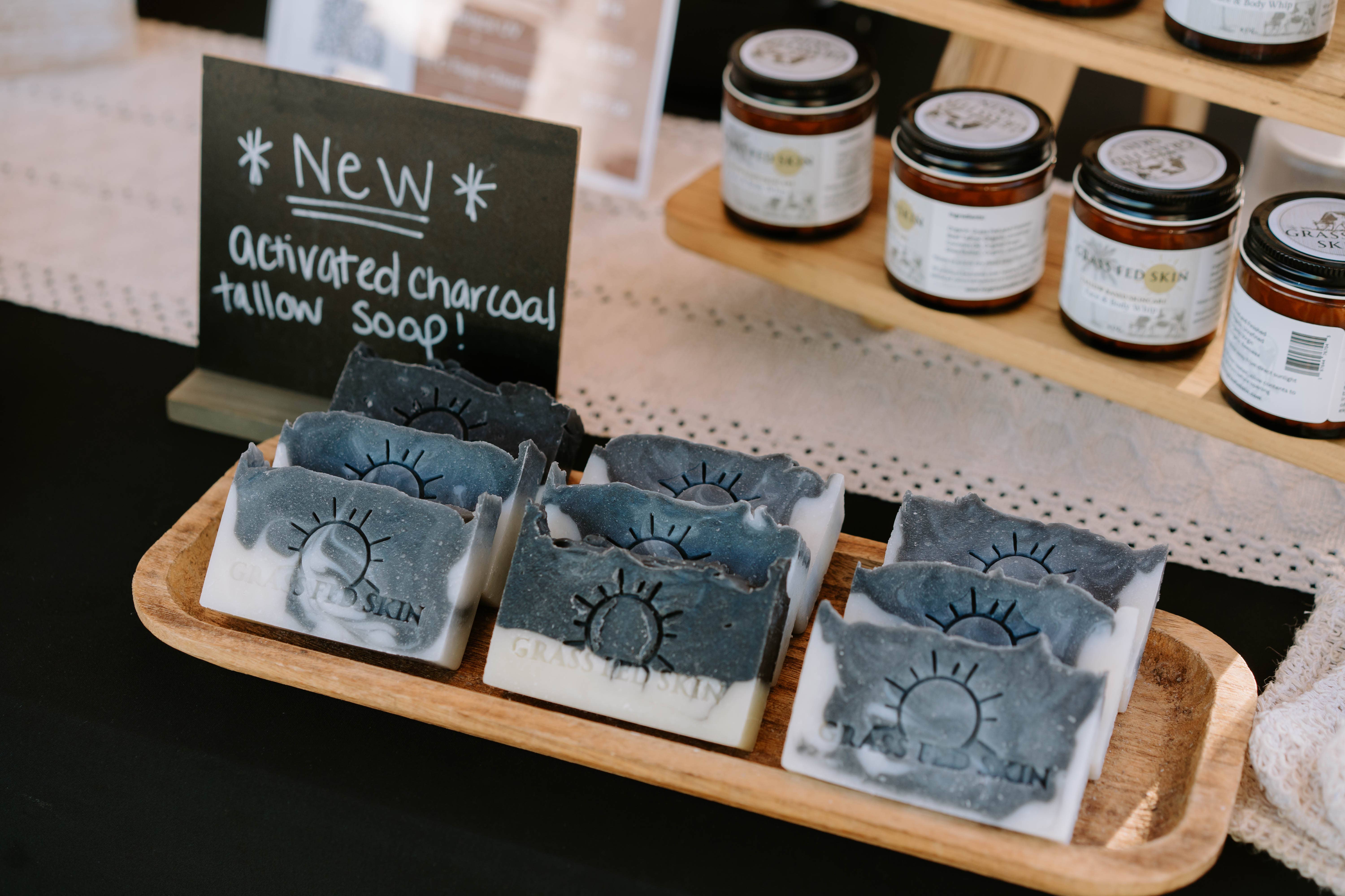 Grass Fed Skin - Wholesale Bar Soap - Tallow Activated Charcoal Soap6