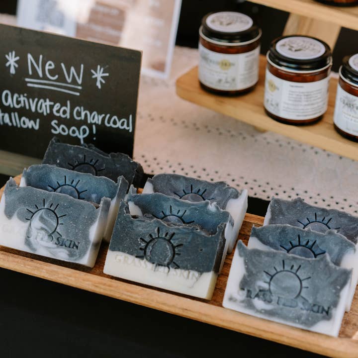 Grass Fed Skin - Wholesale Bar Soap - Tallow Activated Charcoal Soap6